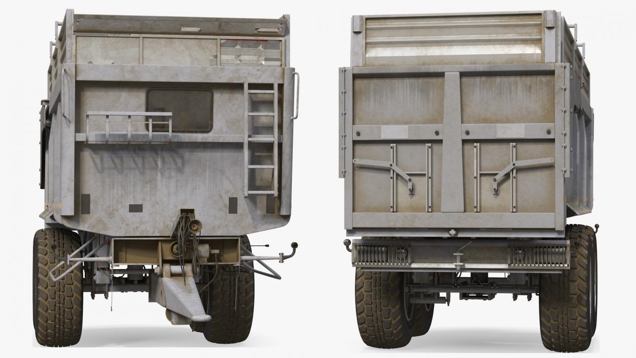 3D Agricultural Trailer Dirty Rigged model