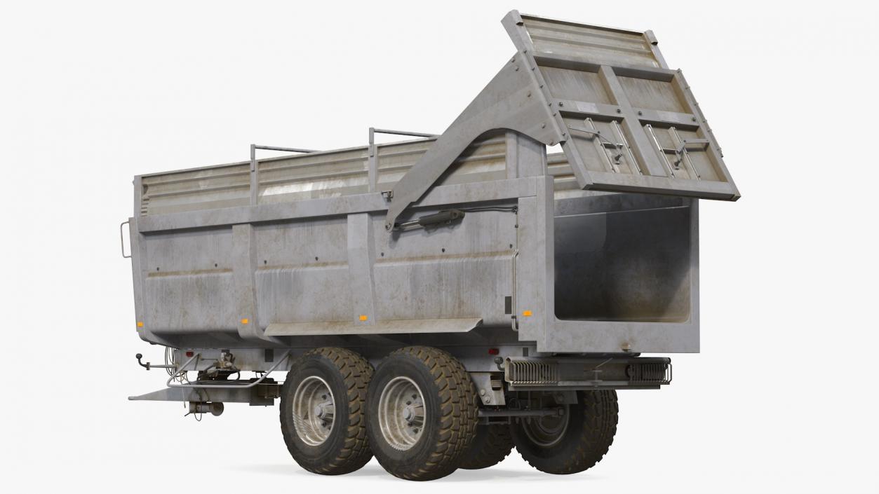 3D Agricultural Trailer Dirty Rigged model