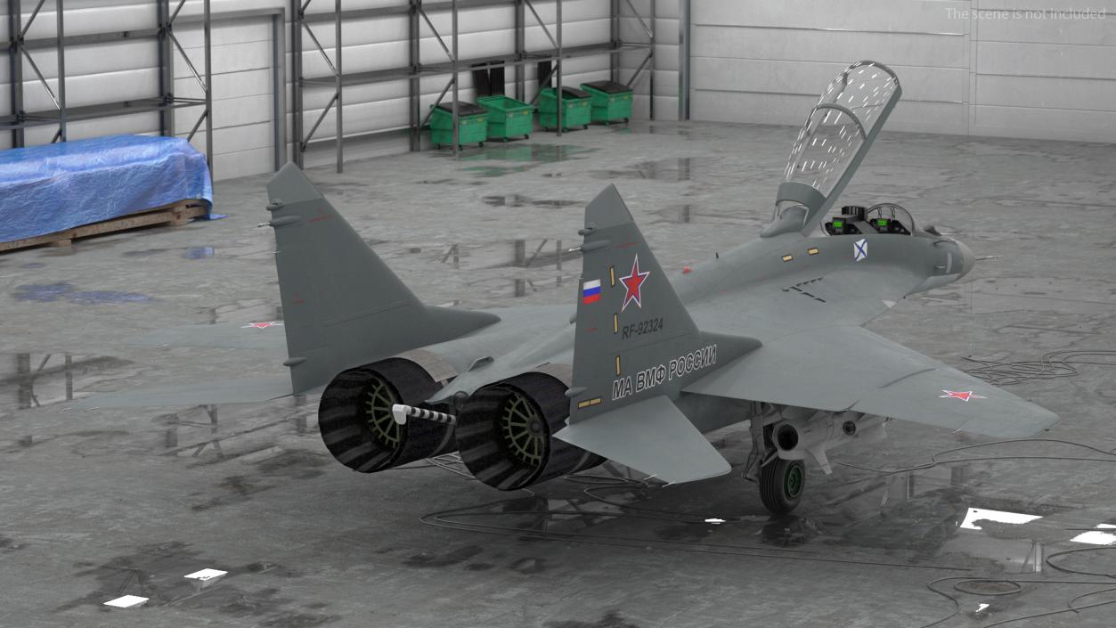 MiG 29 KUBR Tandem Aircraft Russian Navy with Armament 3D model