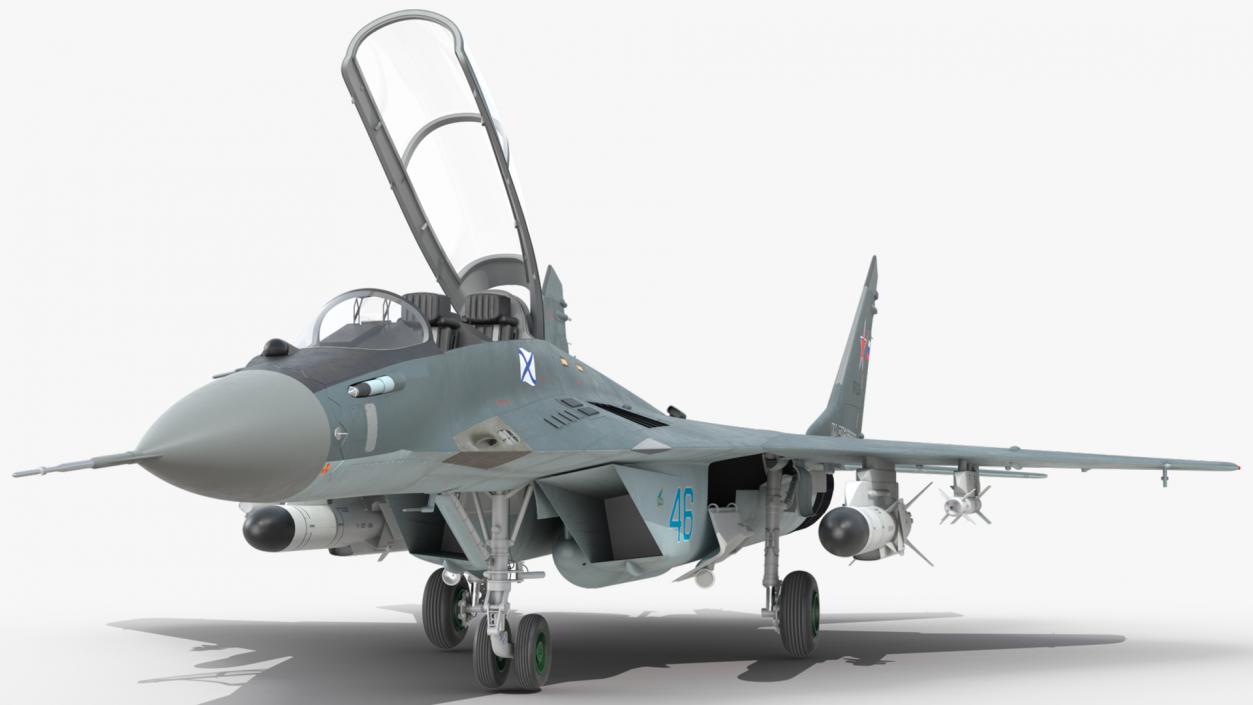 MiG 29 KUBR Tandem Aircraft Russian Navy with Armament 3D model