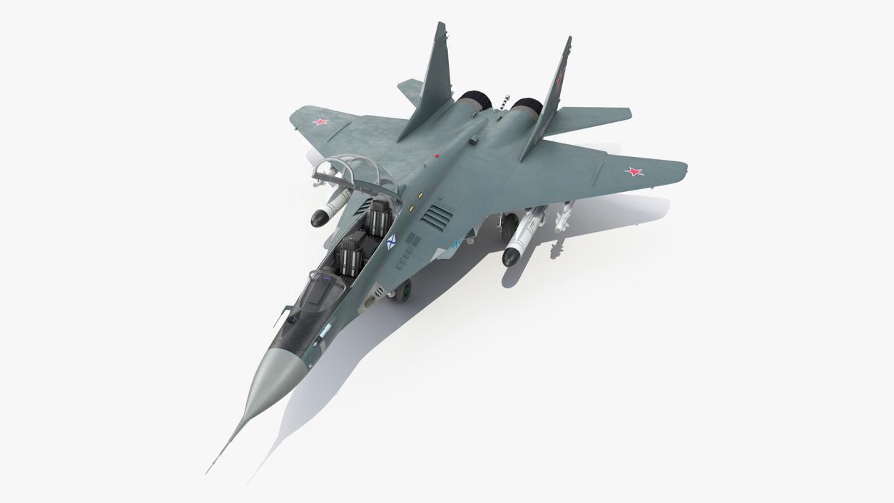 MiG 29 KUBR Tandem Aircraft Russian Navy with Armament 3D model