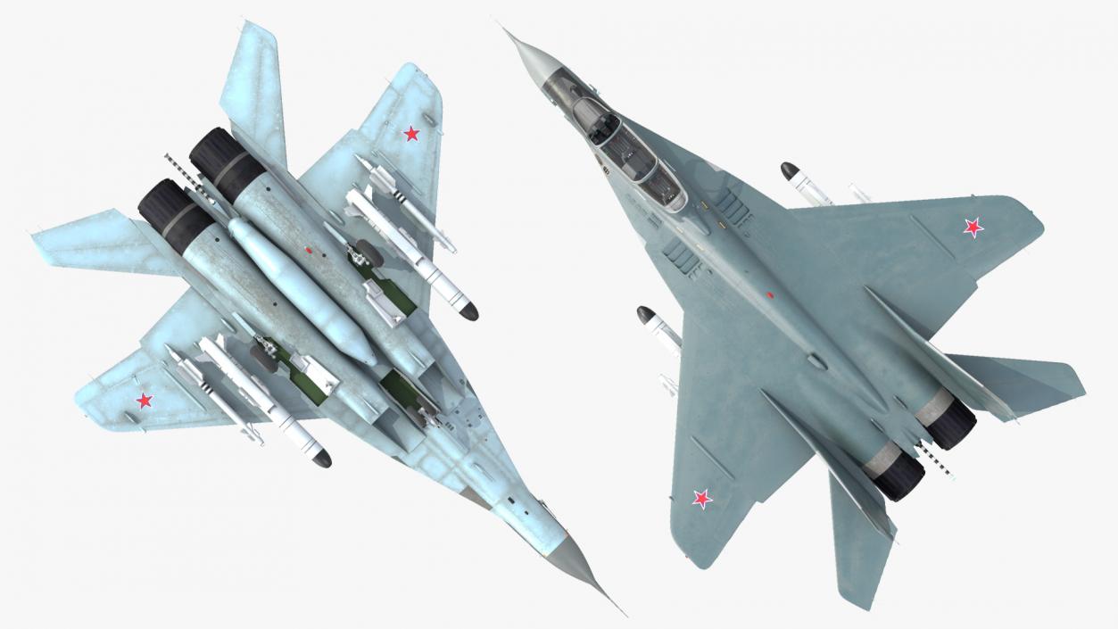 MiG 29 KUBR Tandem Aircraft Russian Navy with Armament 3D model