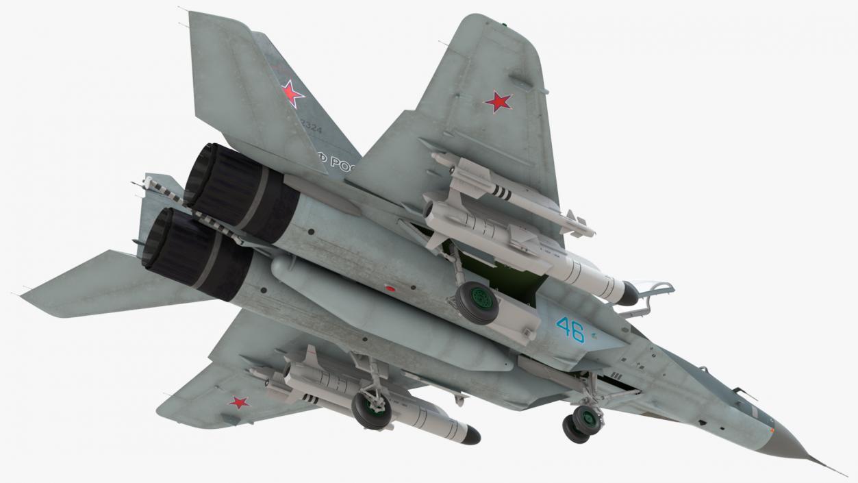 MiG 29 KUBR Tandem Aircraft Russian Navy with Armament 3D model