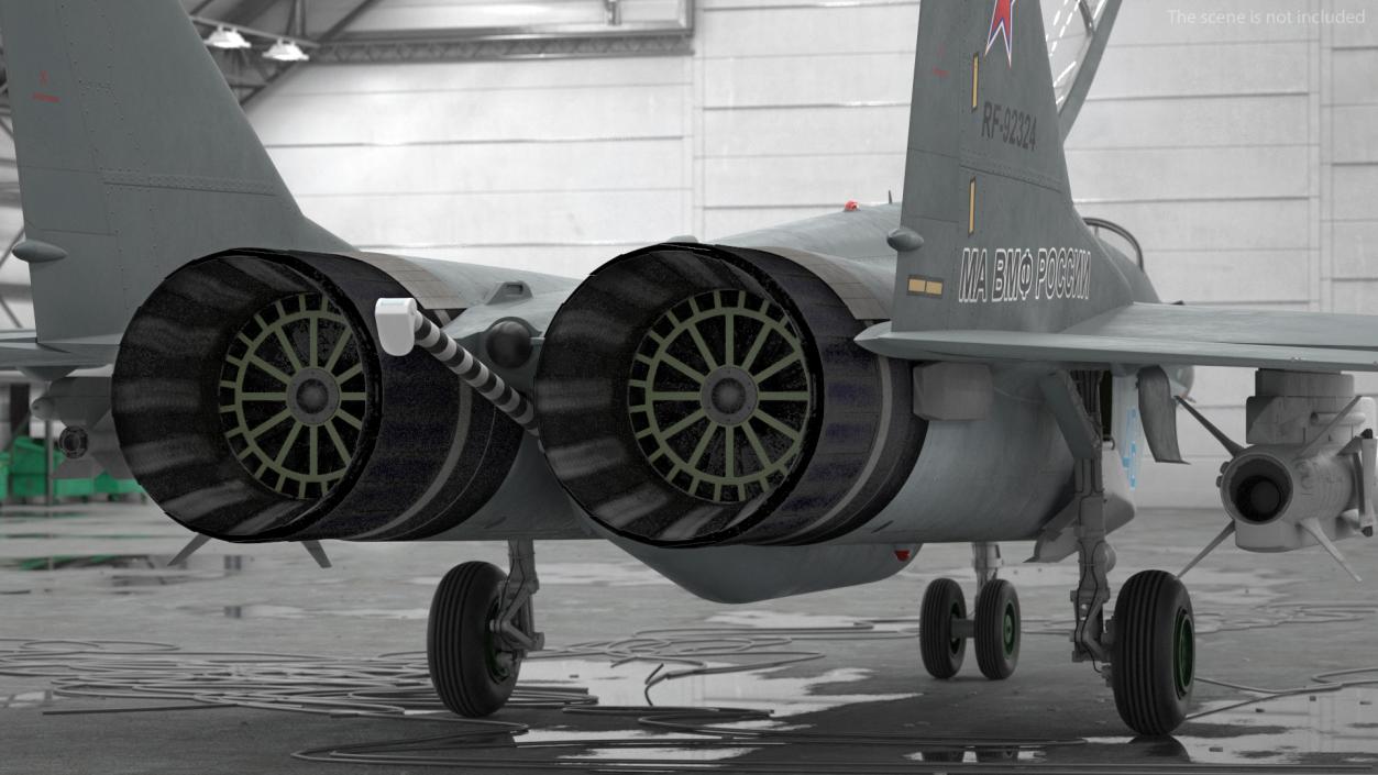 MiG 29 KUBR Tandem Aircraft Russian Navy with Armament 3D model