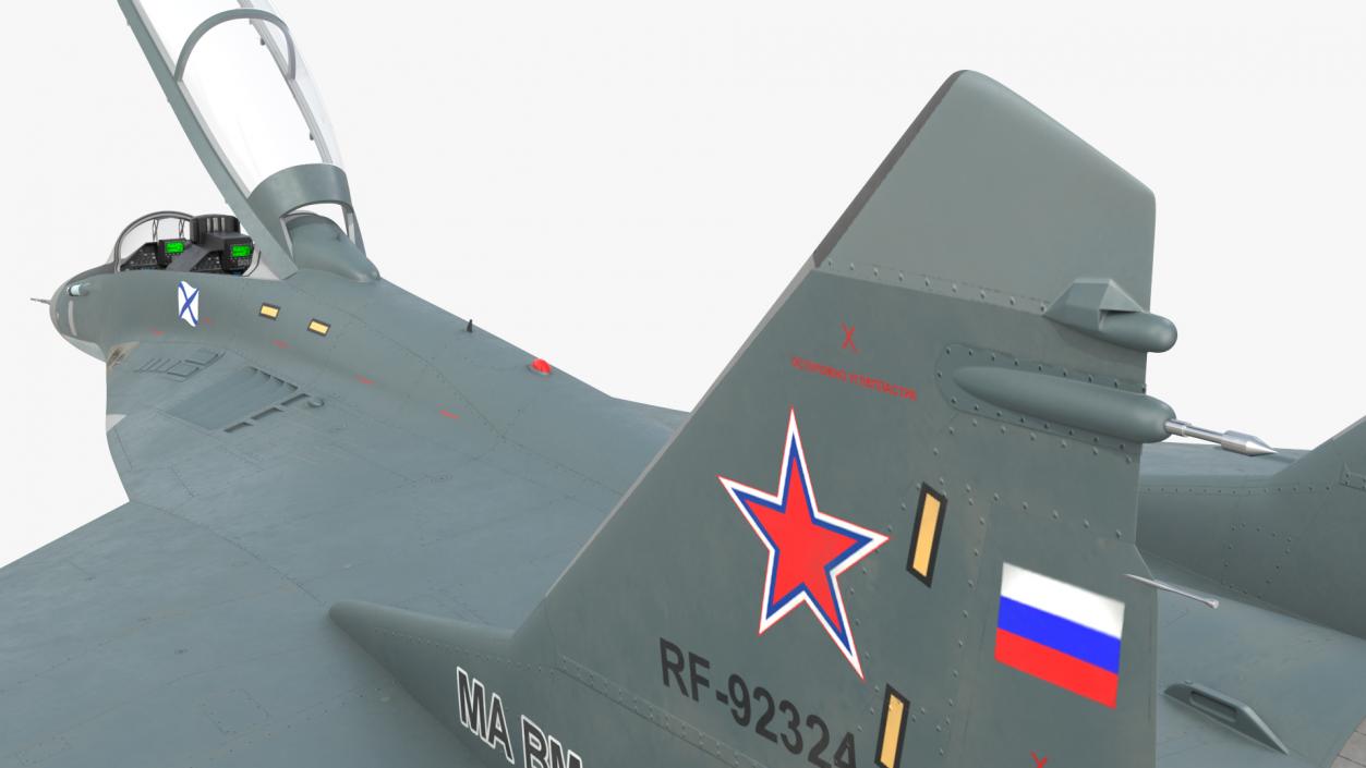 MiG 29 KUBR Tandem Aircraft Russian Navy with Armament 3D model