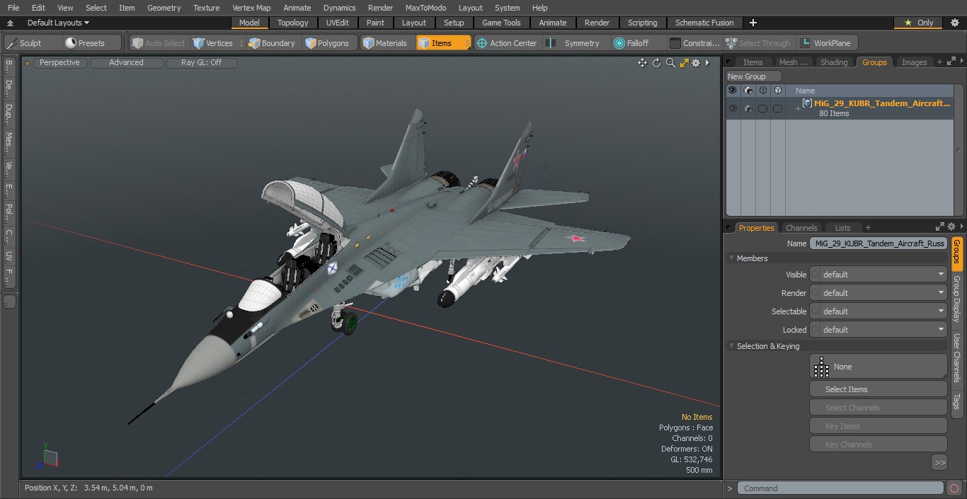 MiG 29 KUBR Tandem Aircraft Russian Navy with Armament 3D model