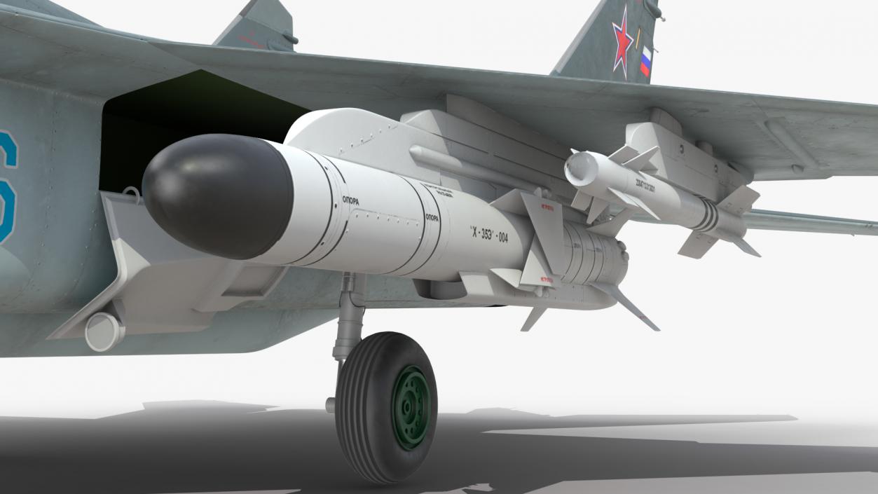 MiG 29 KUBR Tandem Aircraft Russian Navy with Armament 3D model