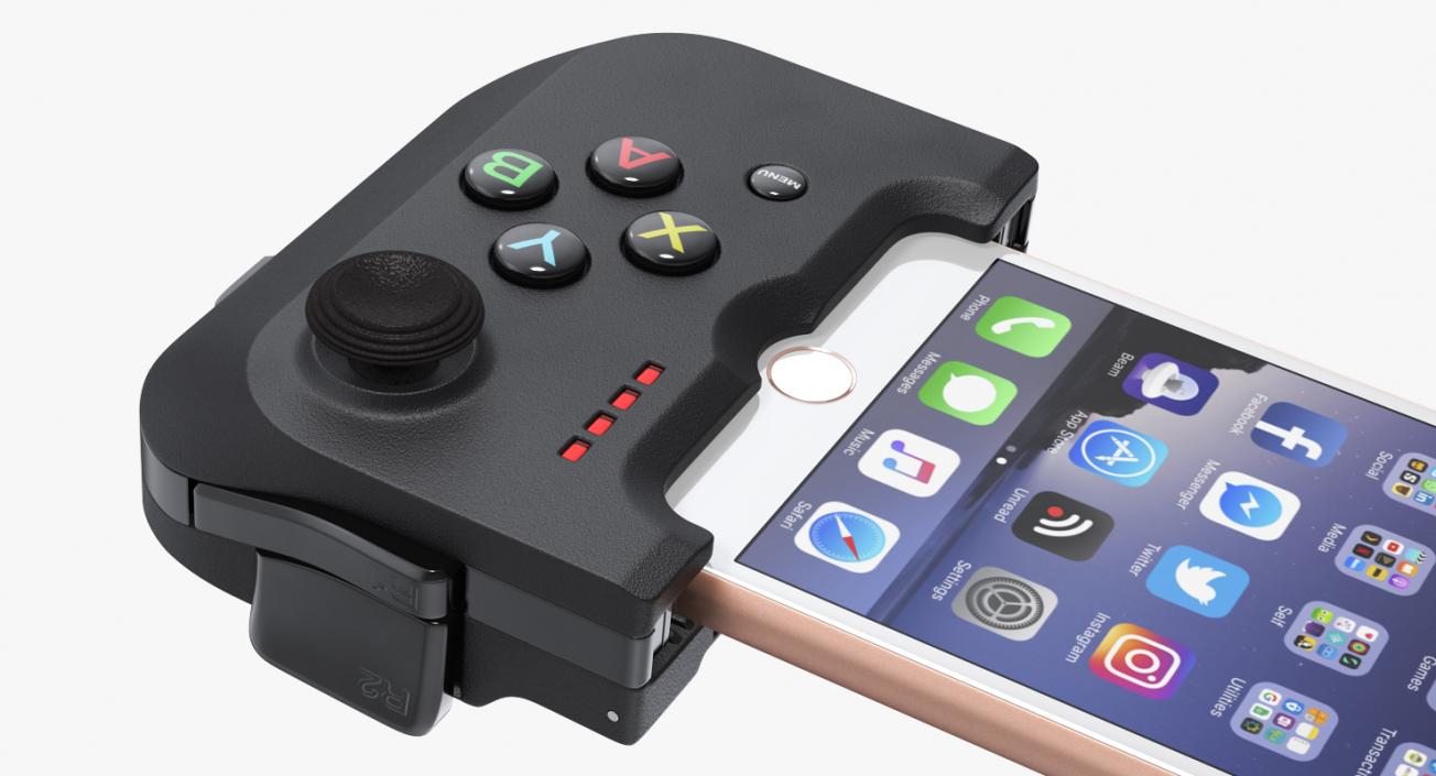 3D Gamevice Controller with Iphone 8 model