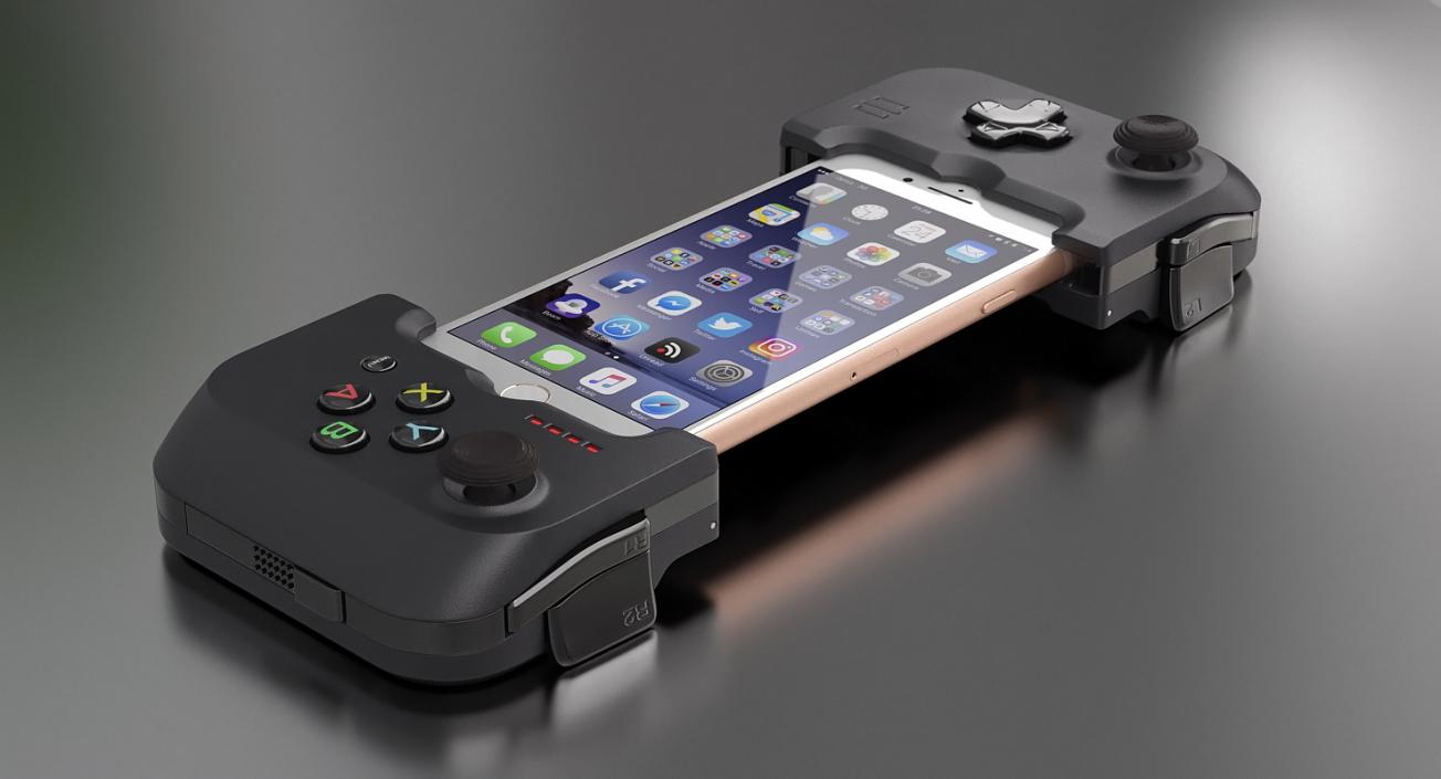 3D Gamevice Controller with Iphone 8 model