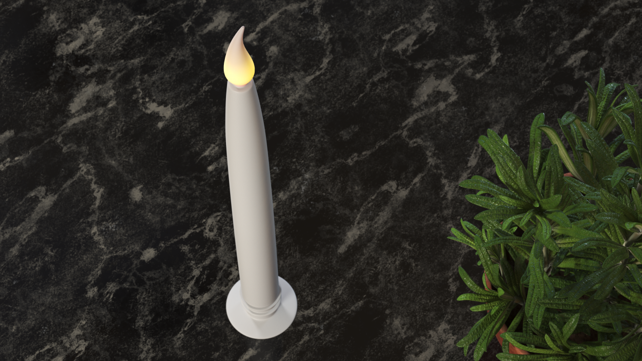 3D Electric Taper Long Candle