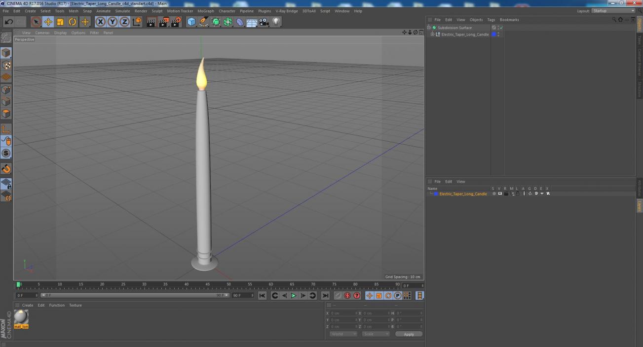 3D Electric Taper Long Candle