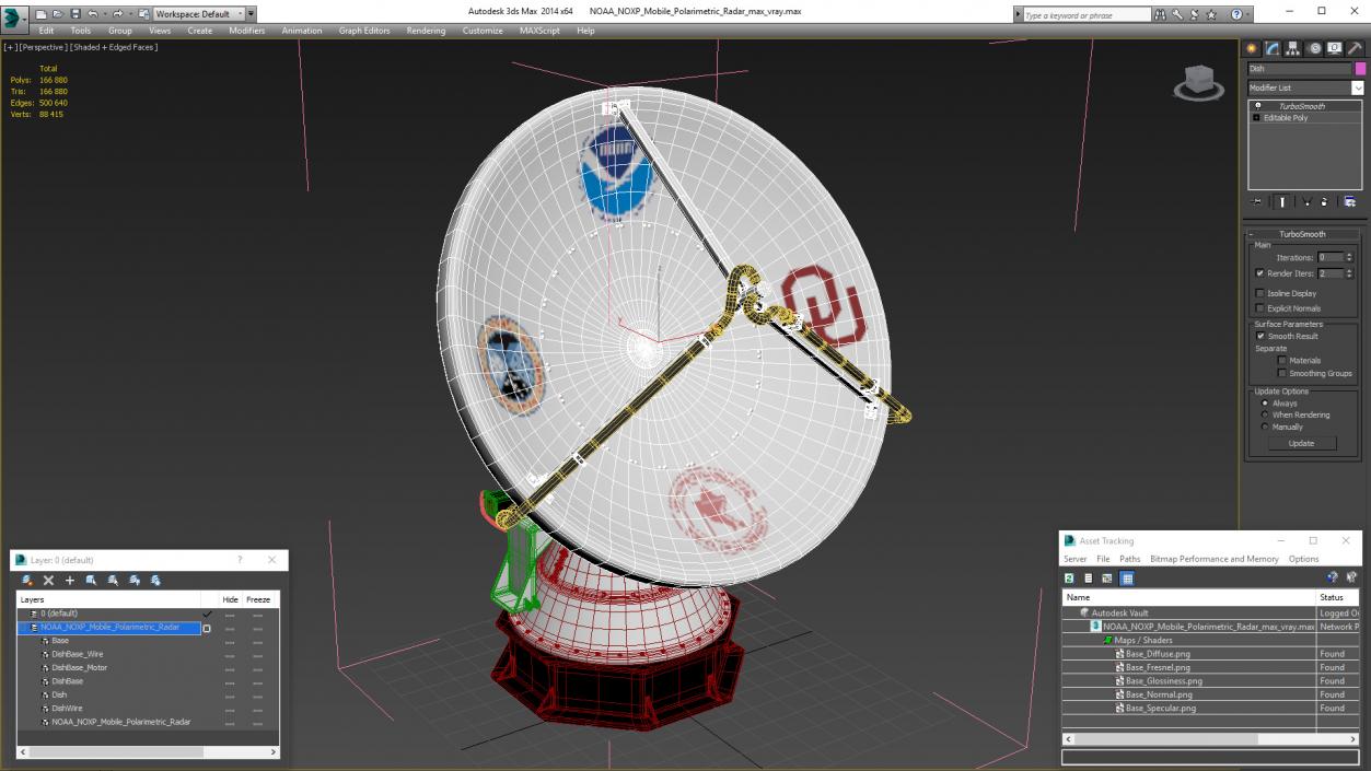 3D model NOAA NOXP Mobile Polarimetric Radar