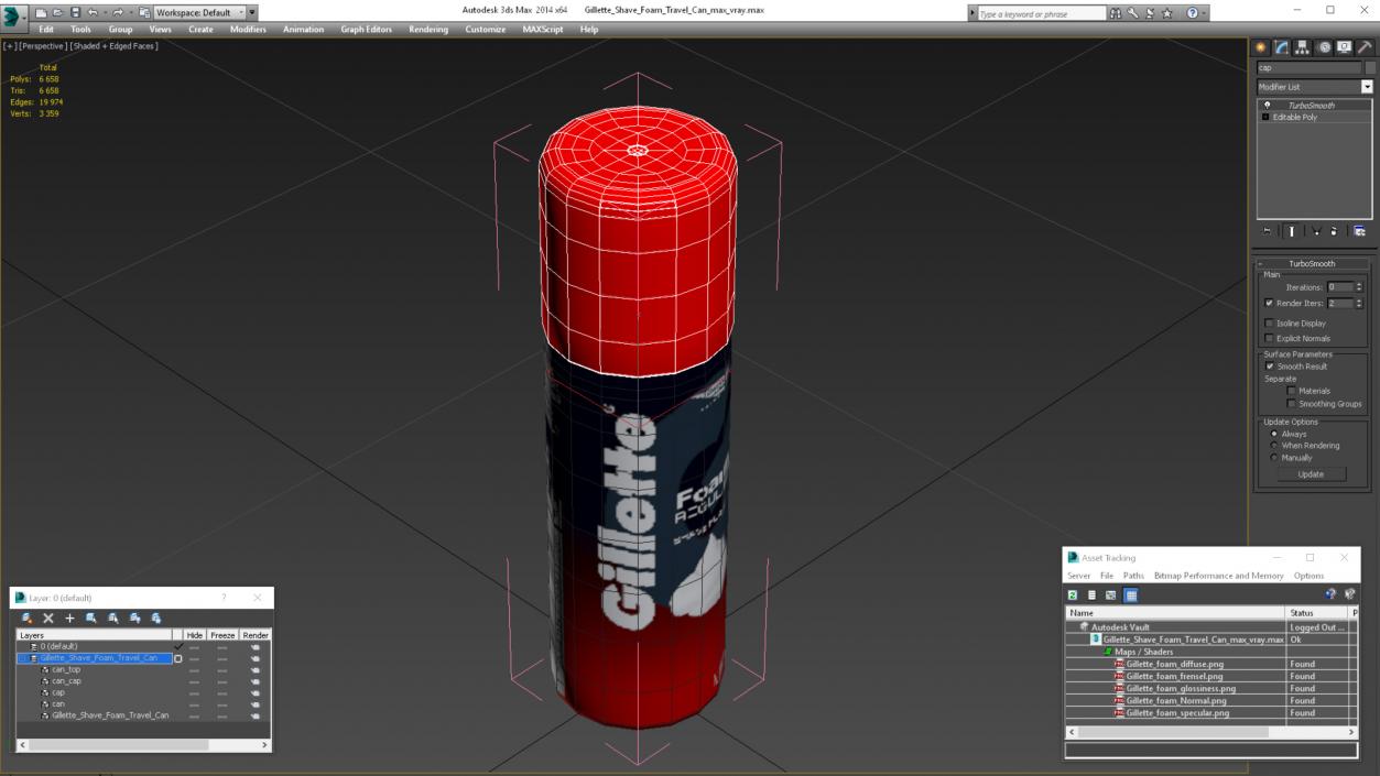 3D model Gillette Shave Foam Travel Can