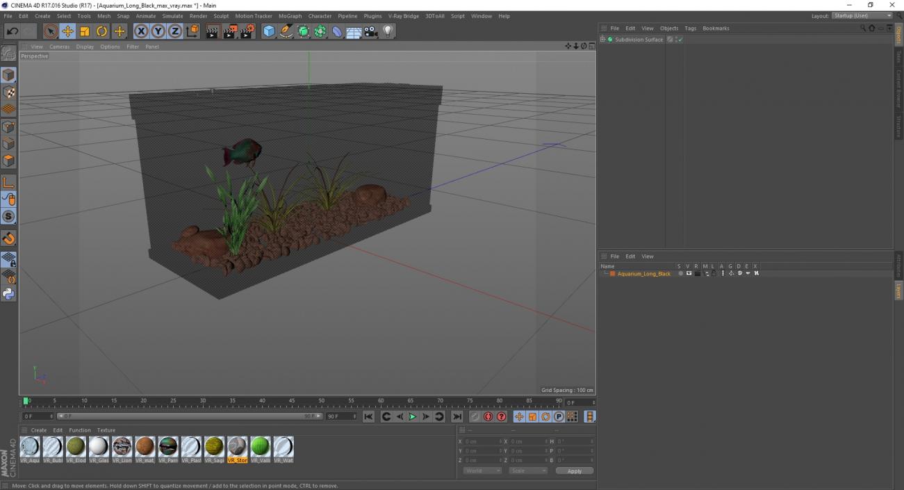 Aquarium Long Black 3D model