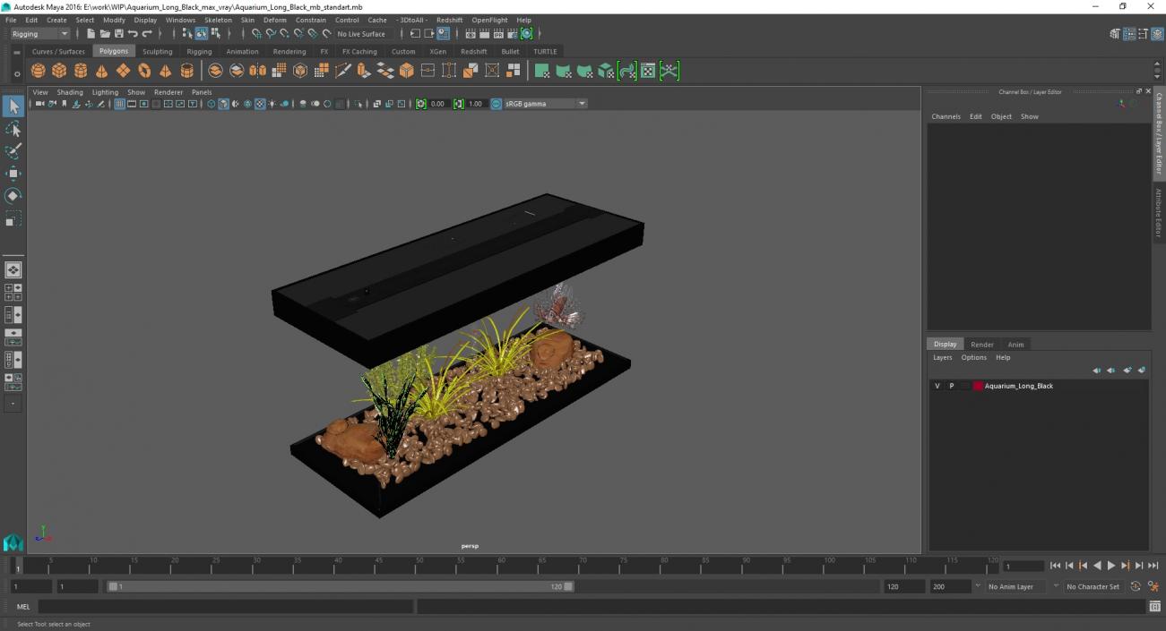 Aquarium Long Black 3D model