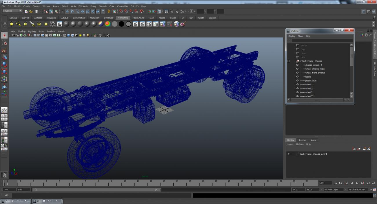 Truck Frame Chassis 3D model