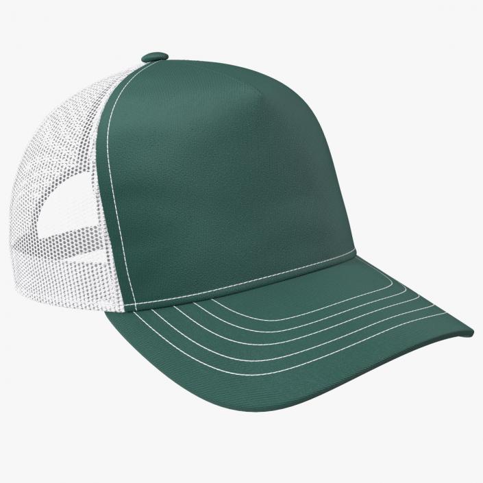 Trucker Hat Dark Green 3D