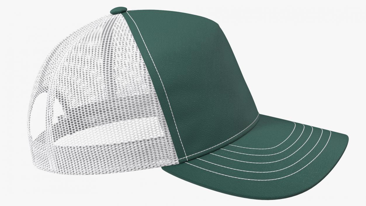 Trucker Hat Dark Green 3D