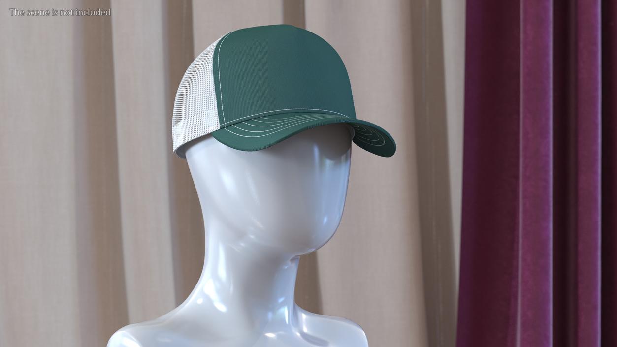 Trucker Hat Dark Green 3D