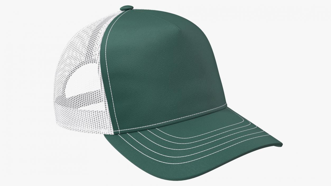 Trucker Hat Dark Green 3D