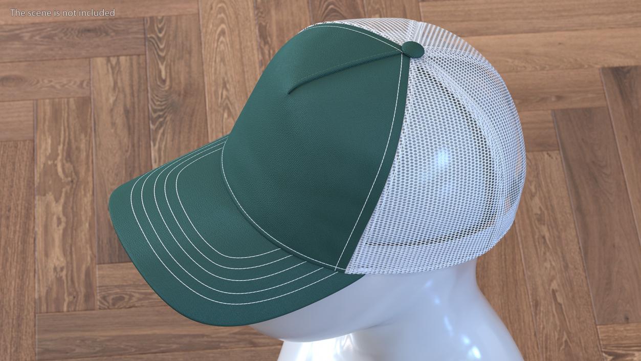 Trucker Hat Dark Green 3D