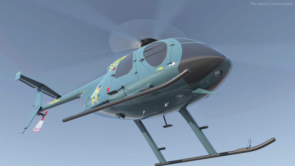 3D model MD 500E Sheriff Helicopter Exterior Only