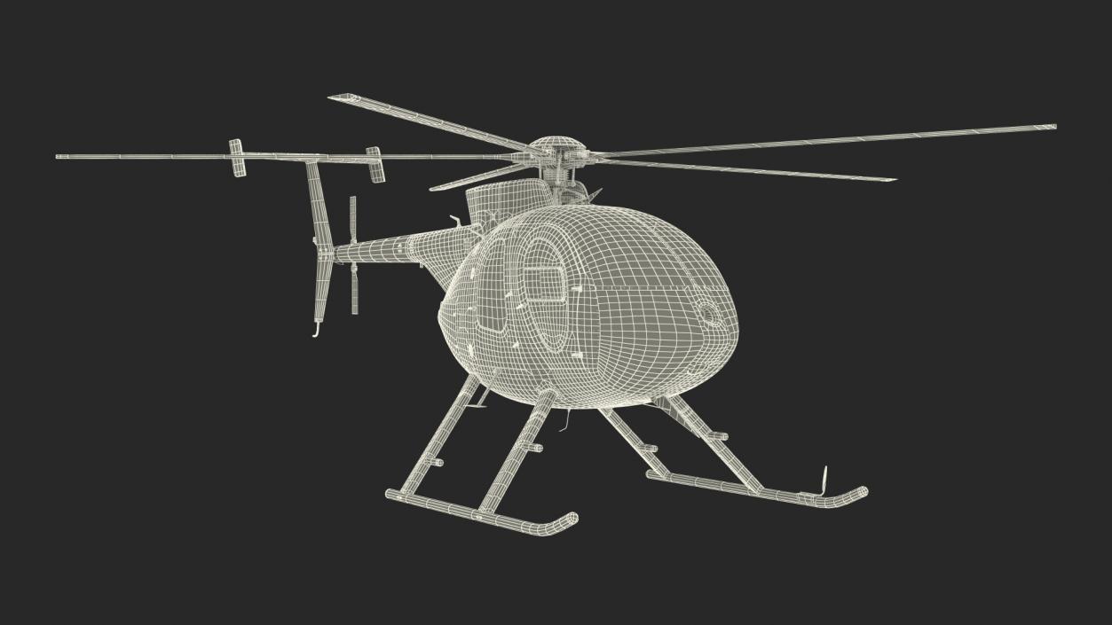 3D model MD 500E Sheriff Helicopter Exterior Only