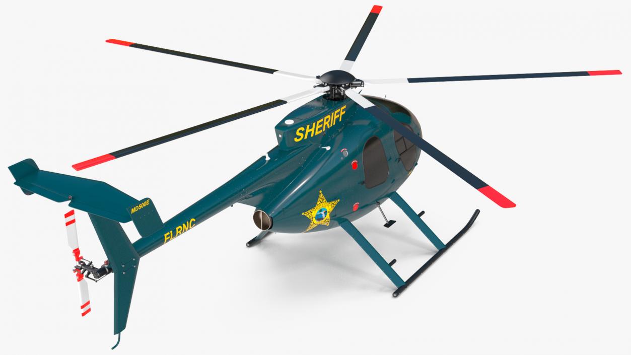 3D model MD 500E Sheriff Helicopter Exterior Only