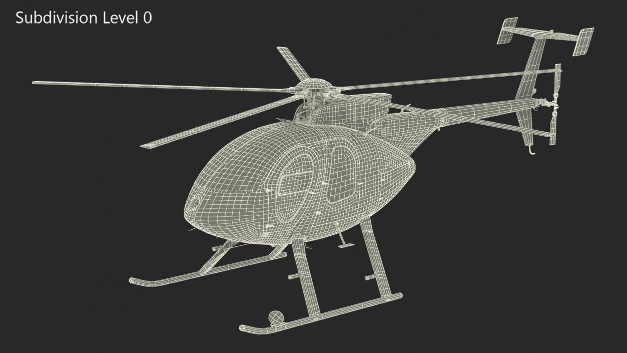 3D model MD 500E Sheriff Helicopter Exterior Only