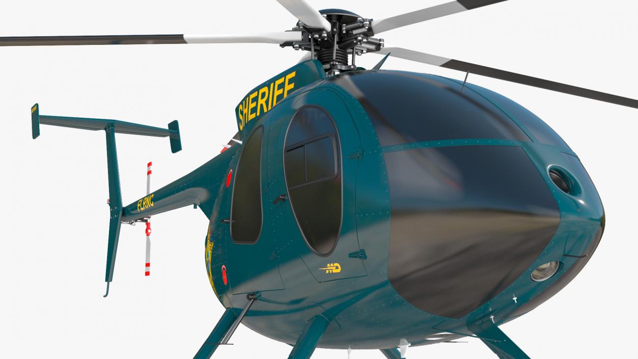 3D model MD 500E Sheriff Helicopter Exterior Only