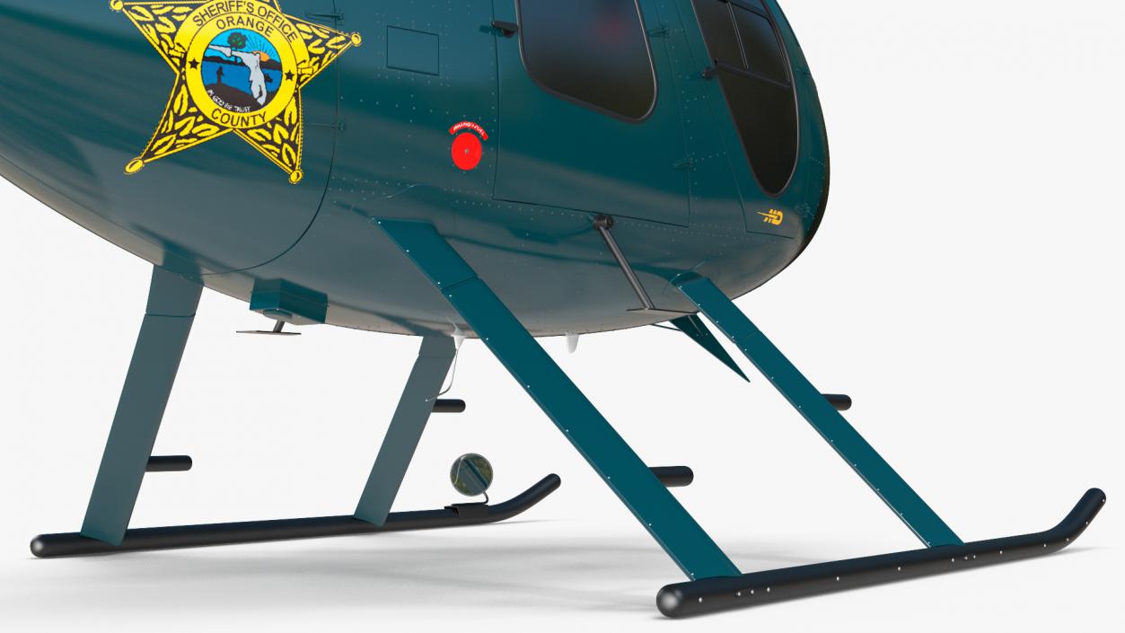 3D model MD 500E Sheriff Helicopter Exterior Only