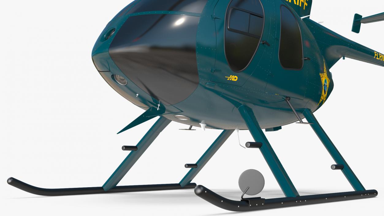 3D model MD 500E Sheriff Helicopter Exterior Only