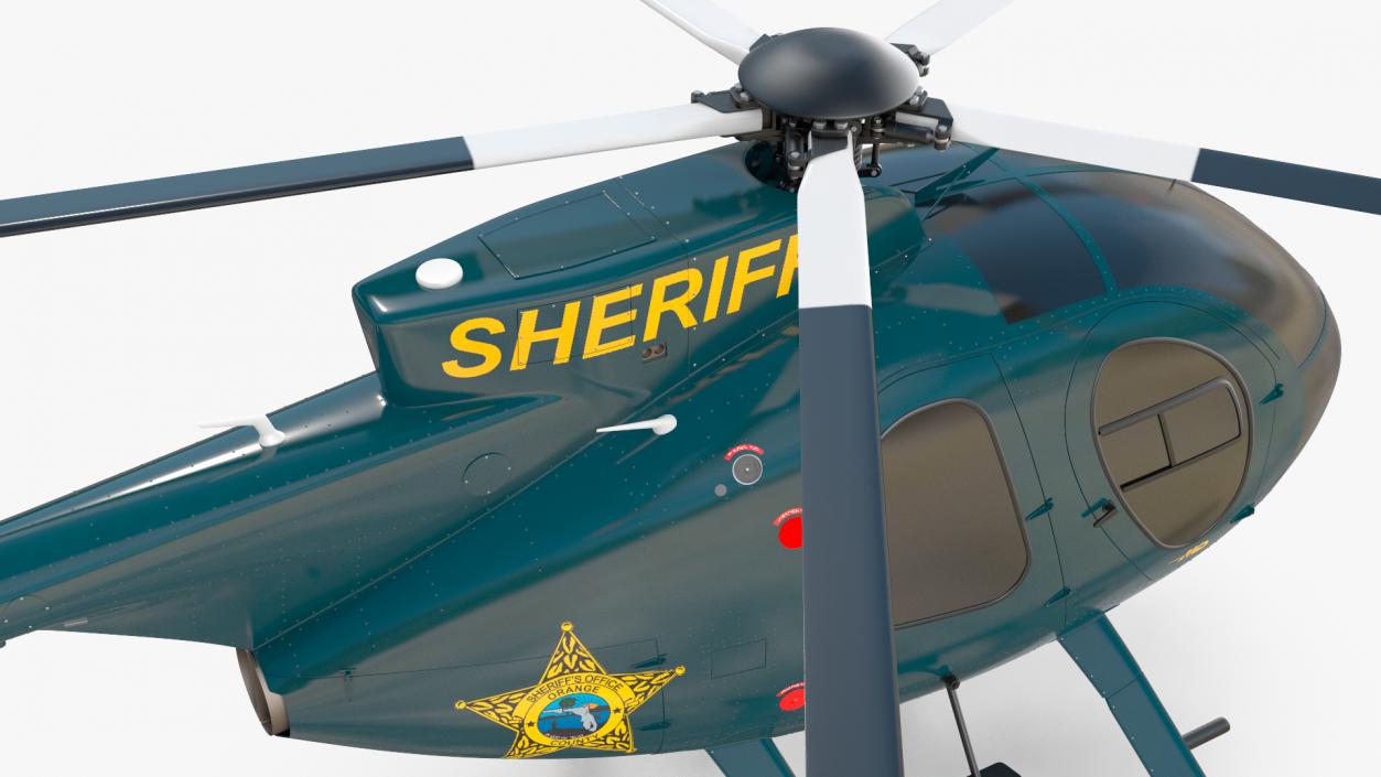 3D model MD 500E Sheriff Helicopter Exterior Only