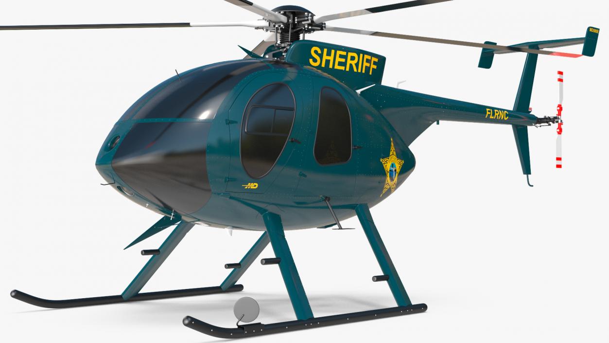 3D model MD 500E Sheriff Helicopter Exterior Only