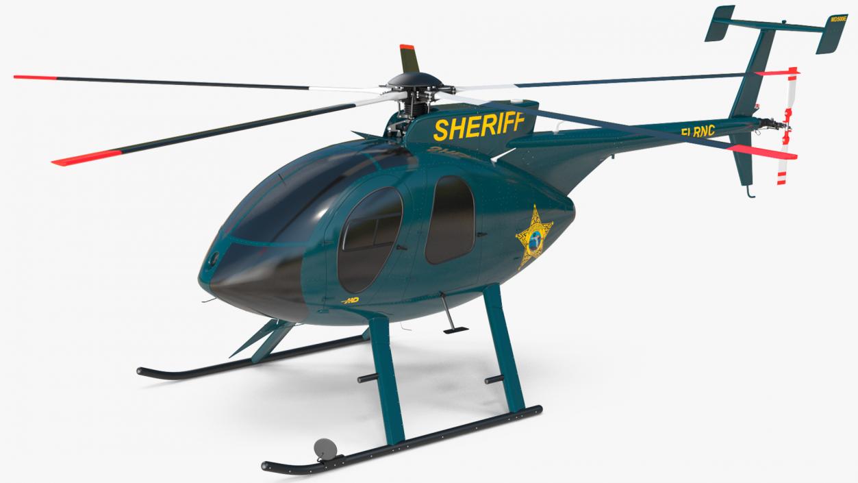 3D model MD 500E Sheriff Helicopter Exterior Only