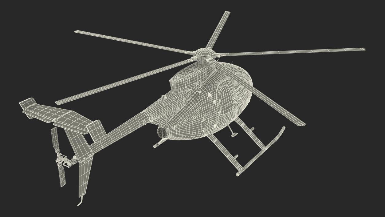 3D model MD 500E Sheriff Helicopter Exterior Only