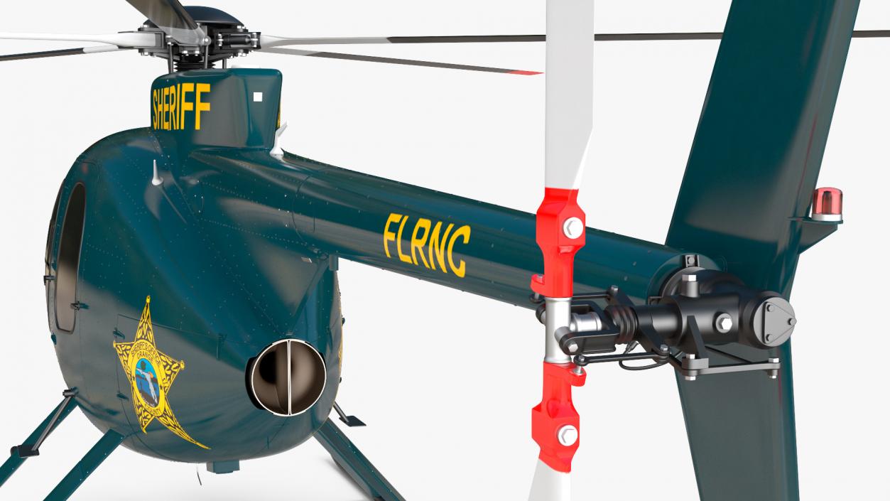 3D model MD 500E Sheriff Helicopter Exterior Only