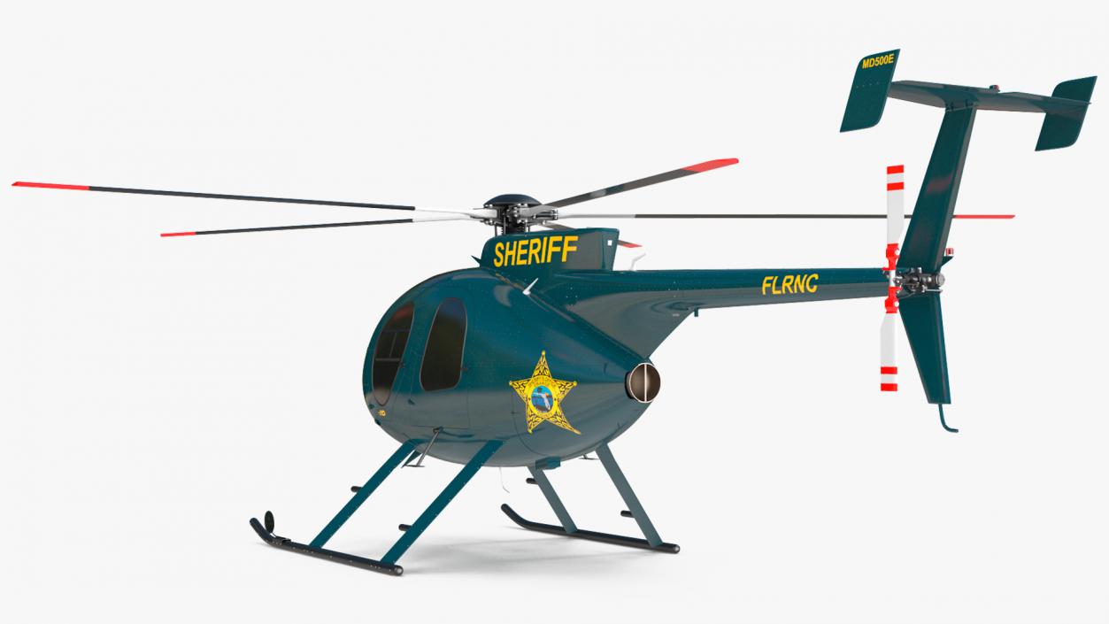 3D model MD 500E Sheriff Helicopter Exterior Only