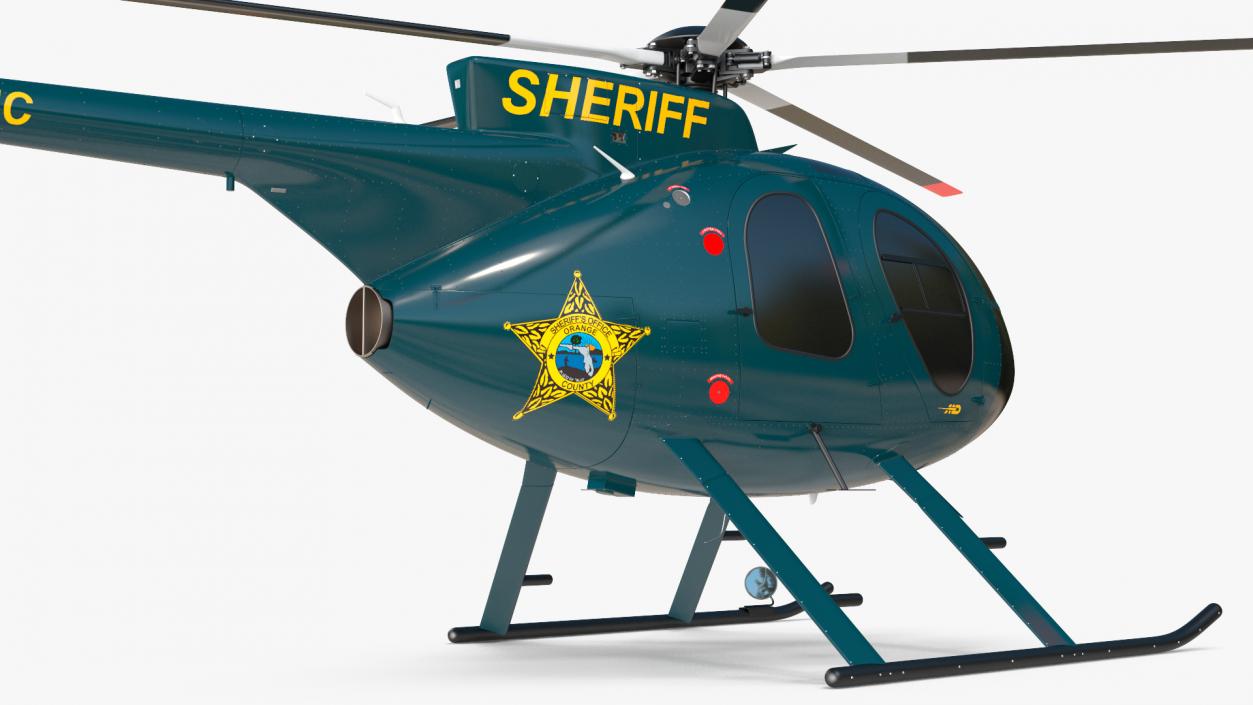 3D model MD 500E Sheriff Helicopter Exterior Only