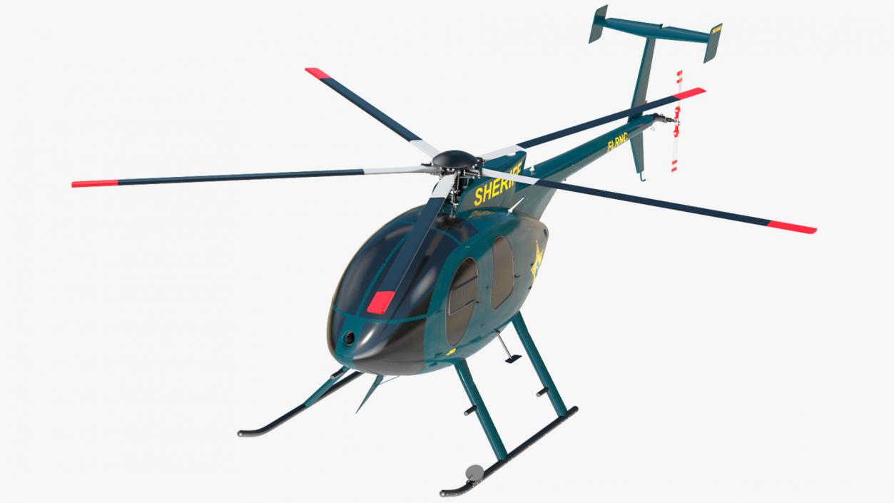 3D model MD 500E Sheriff Helicopter Exterior Only