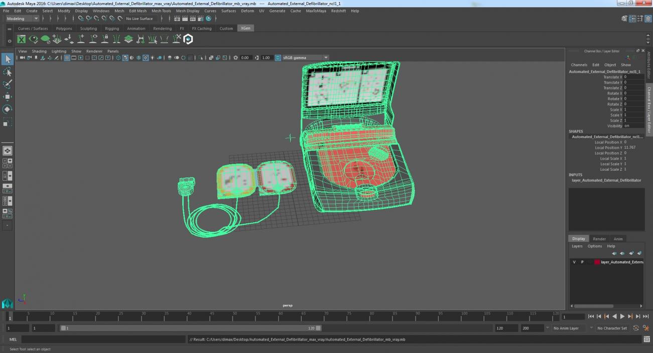 Automated External Defibrillator 3D