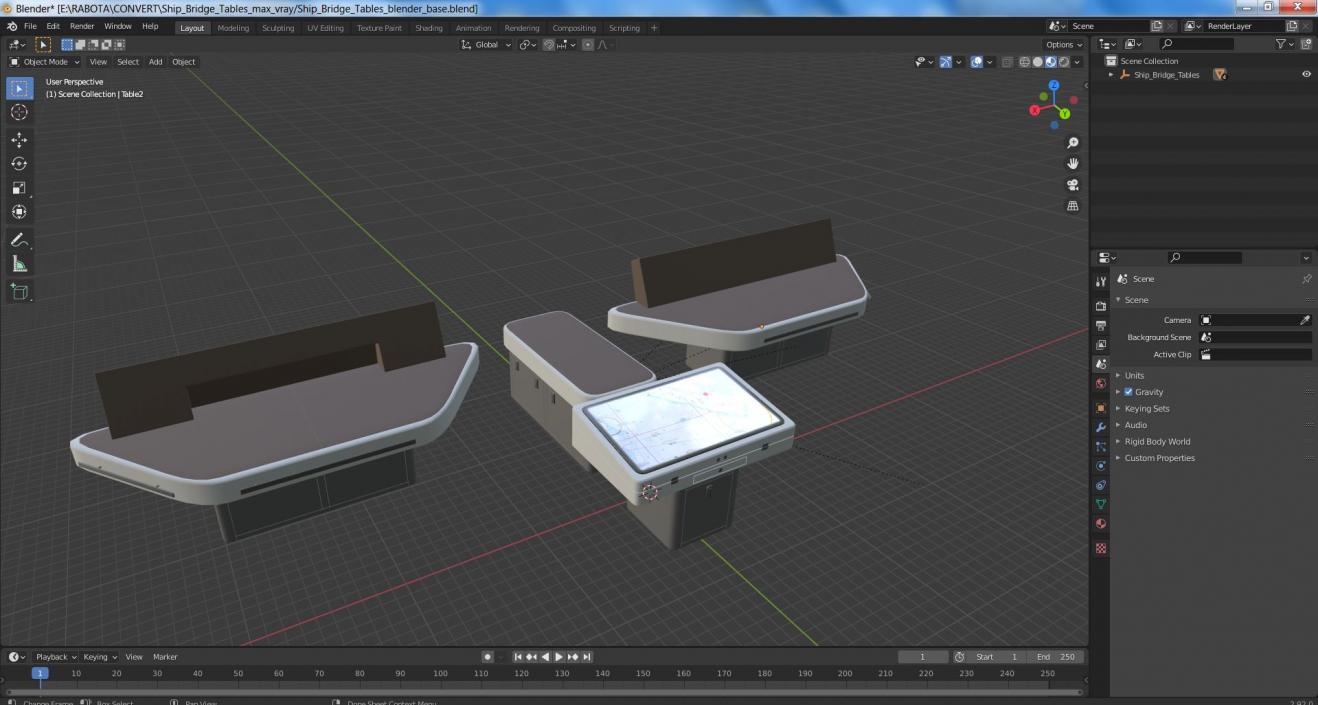 3D model Ship Bridge Tables 2