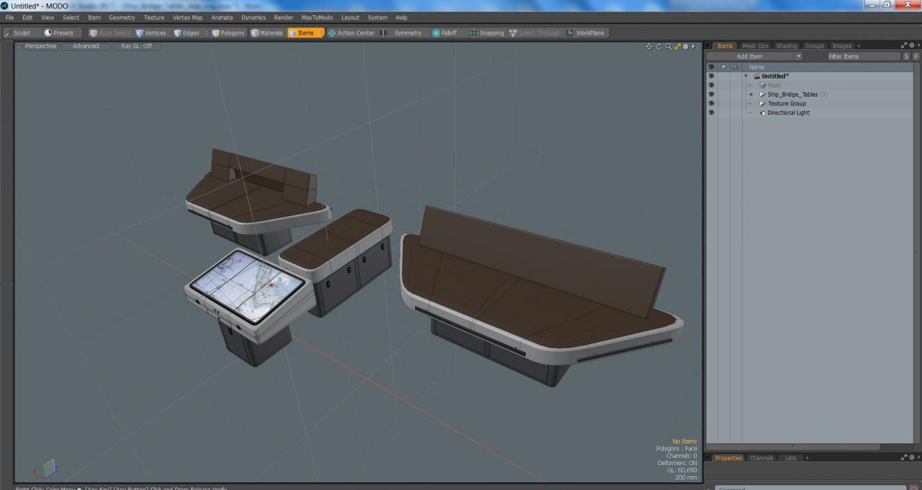 3D model Ship Bridge Tables 2