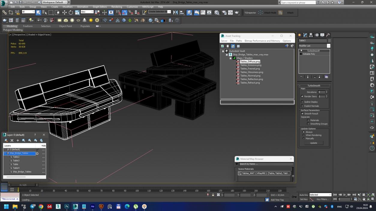 3D model Ship Bridge Tables 2