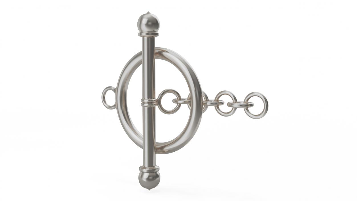 Toggle Jewellery Clasp Silver 3D model