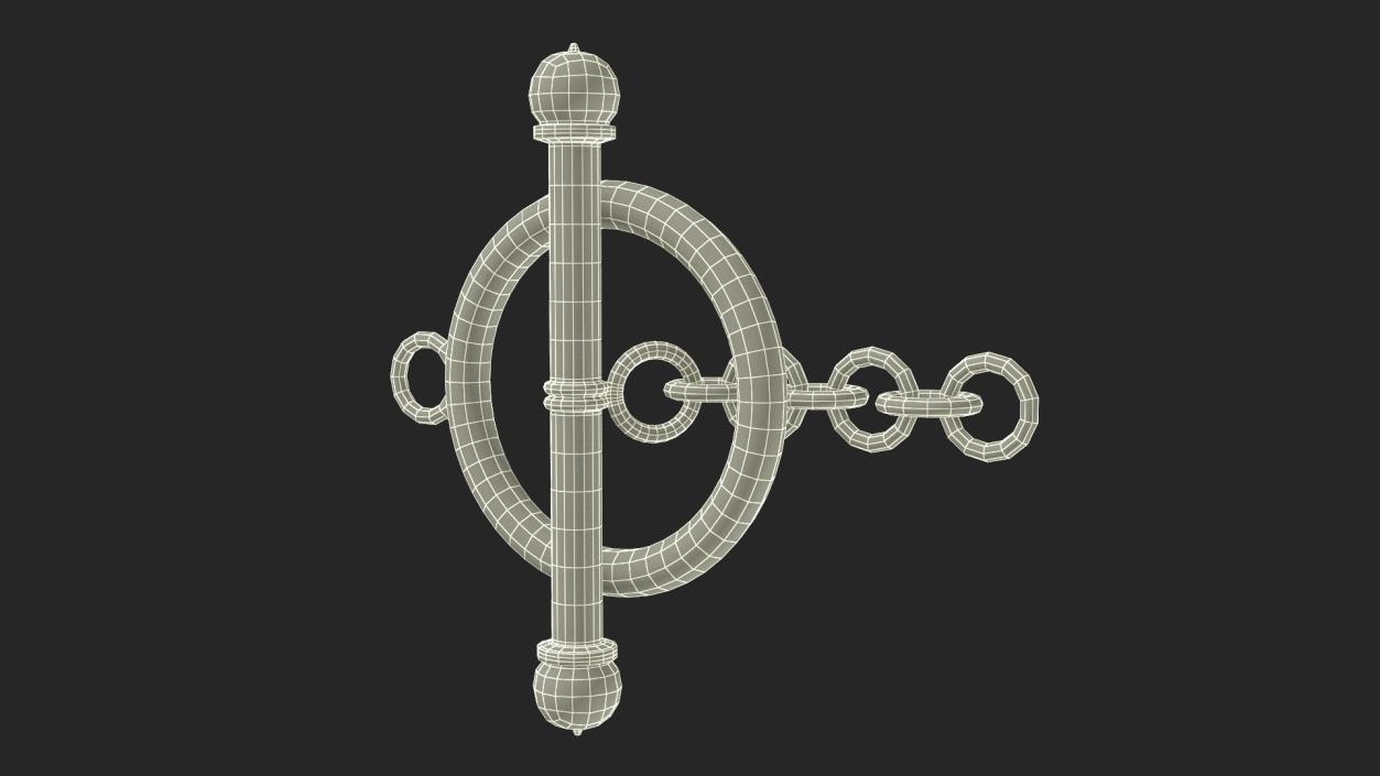 Toggle Jewellery Clasp Silver 3D model