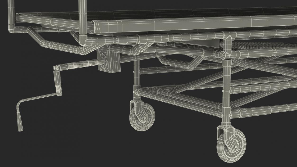 3D Covered Cadaver Gurney CSI Jevett model