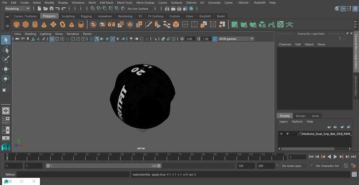 3D model Medicine Dual Grip Ball 20LB Ritfit