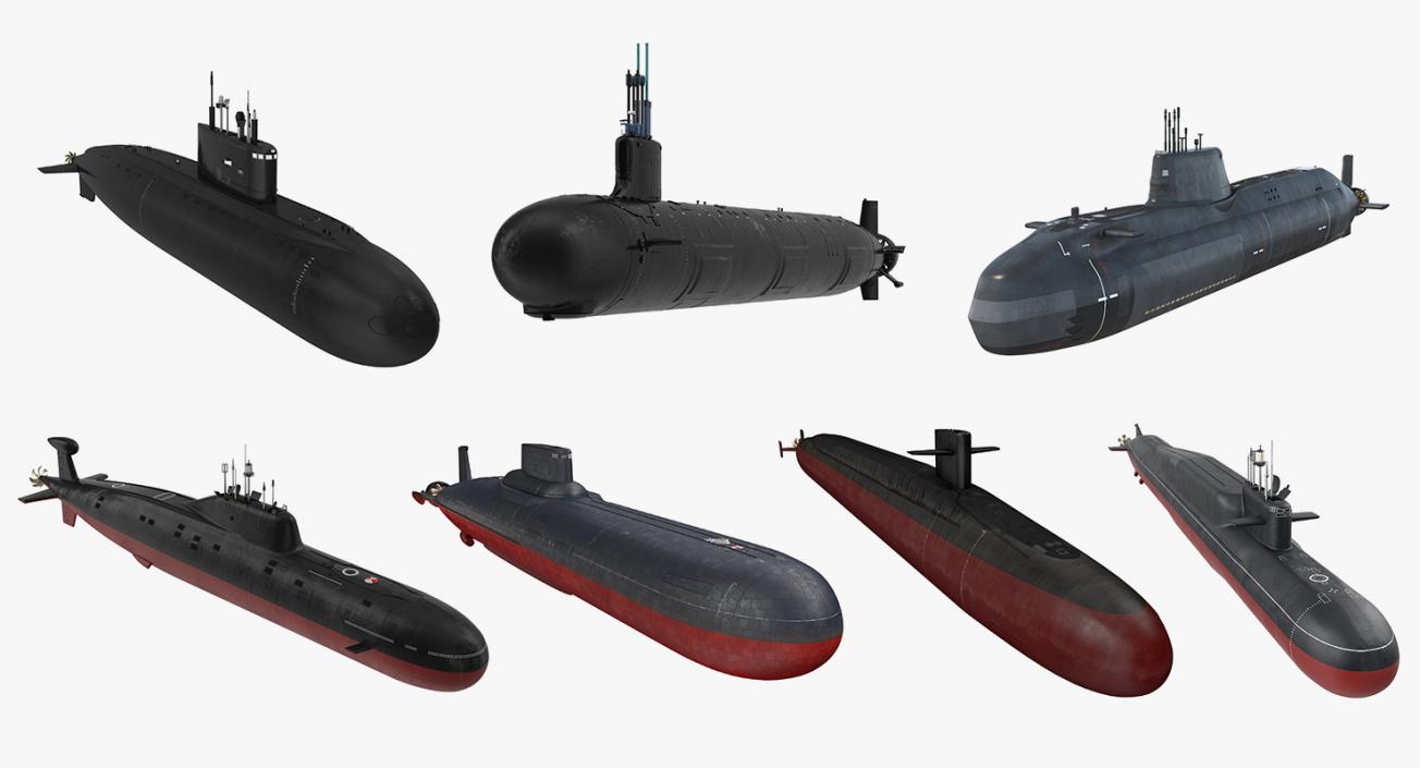 Military Submarines 3D Models Collection 2 3D