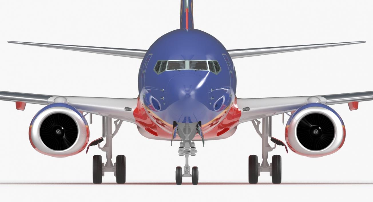 Boeing 737-700 with Interior Southwest Airlines Rigged 3D model